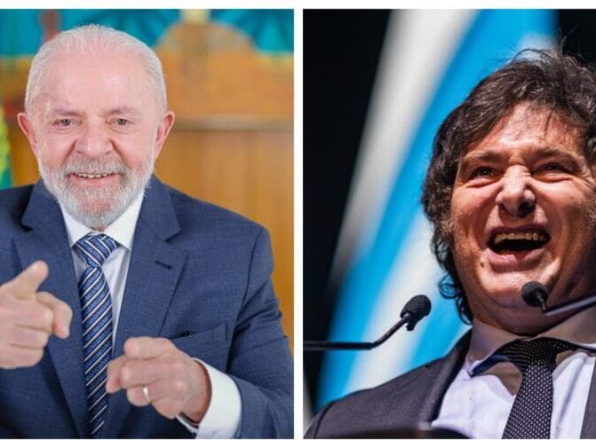 Lula é mais bem avaliado no Brasil do que Javier Milei na Argentina, mostra pesquisa