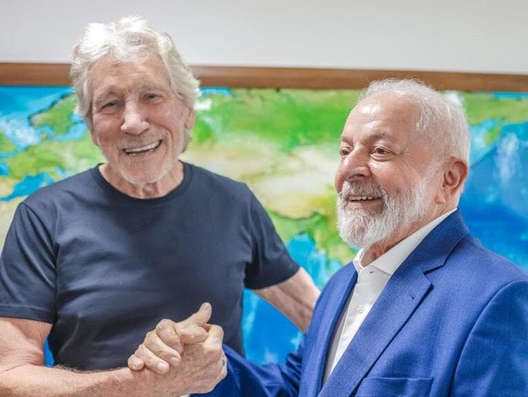 Lula se encontra com o músico Roger Waters no Planalto