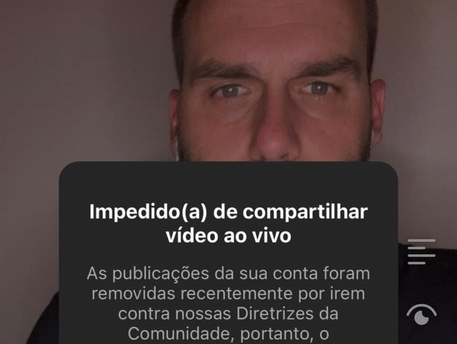 Instagram bloqueia live de Eduardo Bolsonaro sobre globalismo