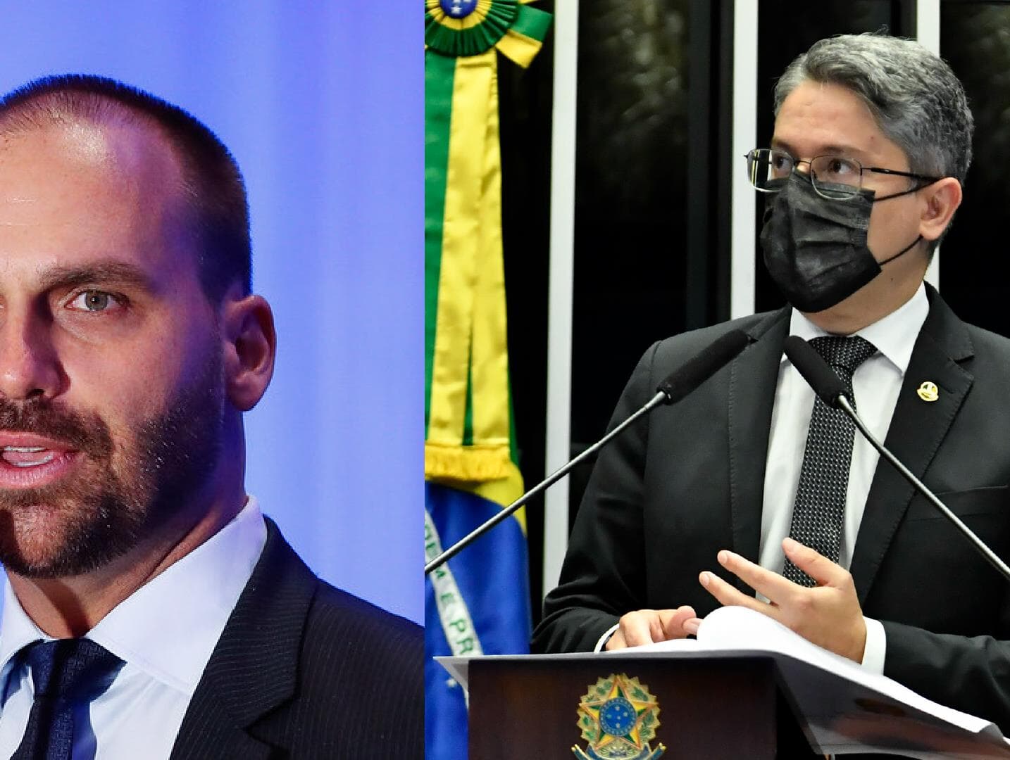 Alessandro Vieira diz para Eduardo Bolsonaro que "não representa miliciano"