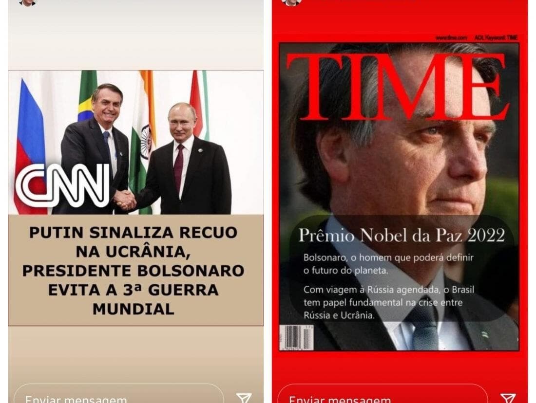 Ministro e bolsonaristas espalham fake news que atribui a Bolsonaro recuo de Putin