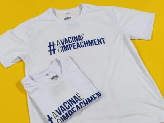 Vista a camiseta #avacinaéoimpeachment