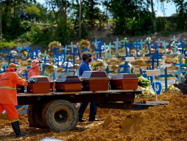 Com pandemia de covid-19, Brasil bate recorde de mortes em 2020