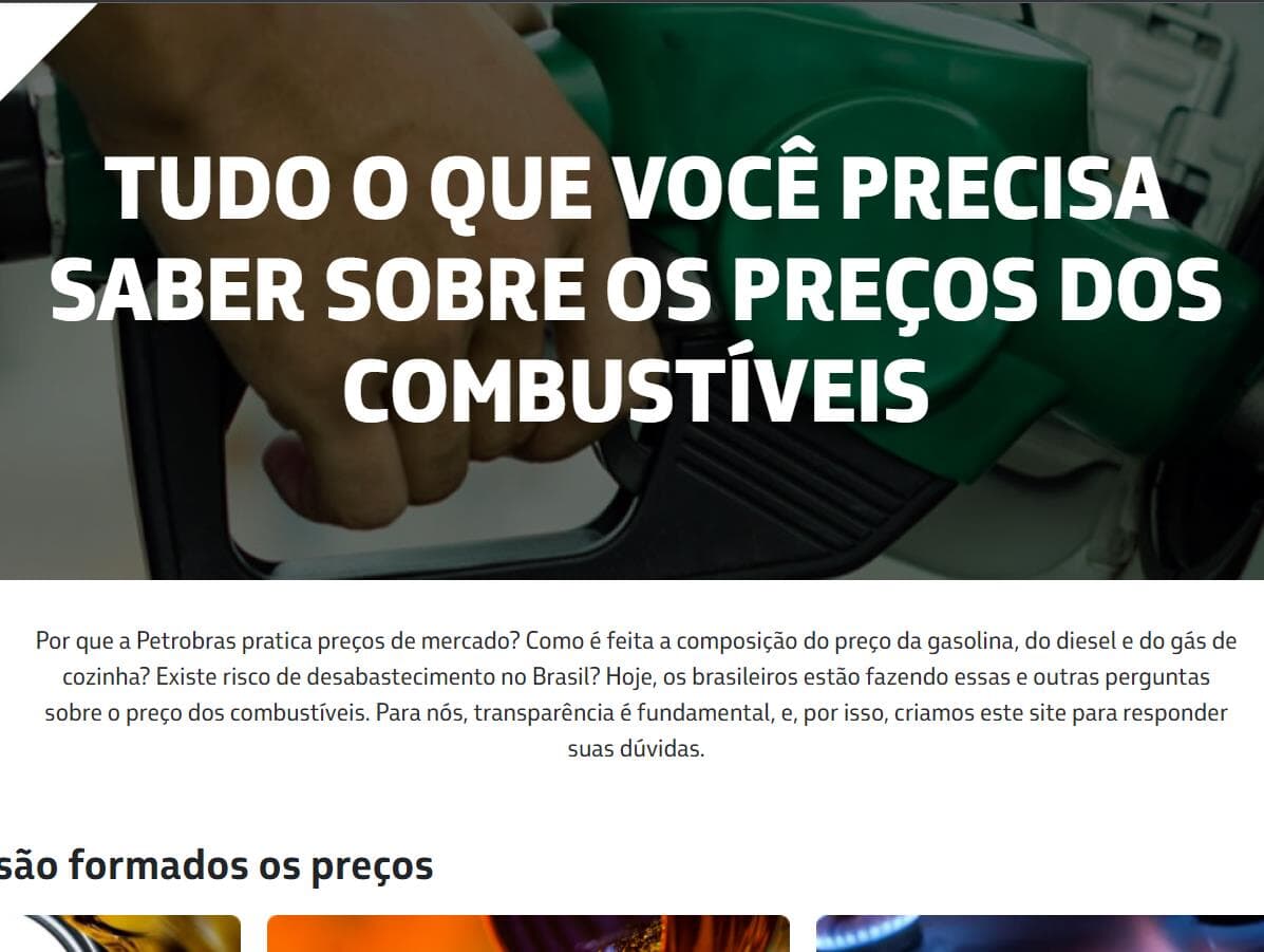 Pressionada, Petrobras lança site sobre preço de combustíveis