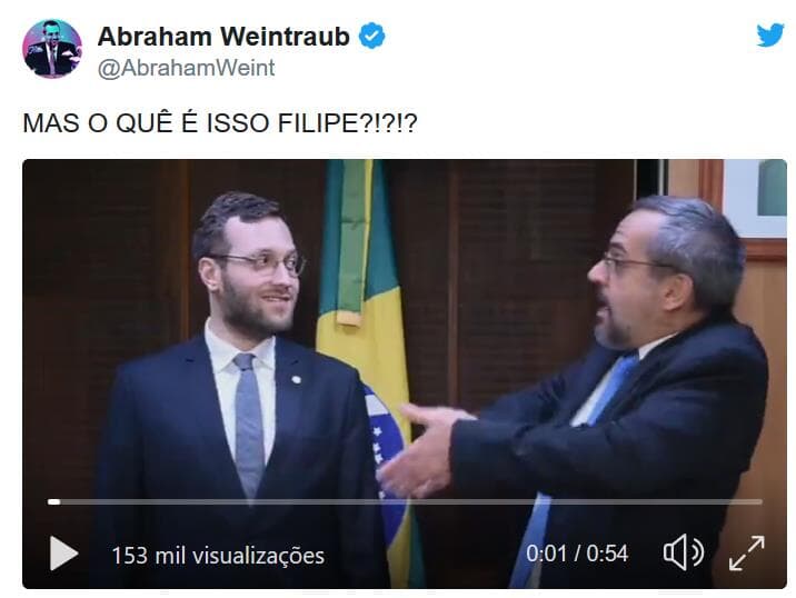 Weintraub faz propaganda de escola cívico-militar e de deputado do PSL em vídeo