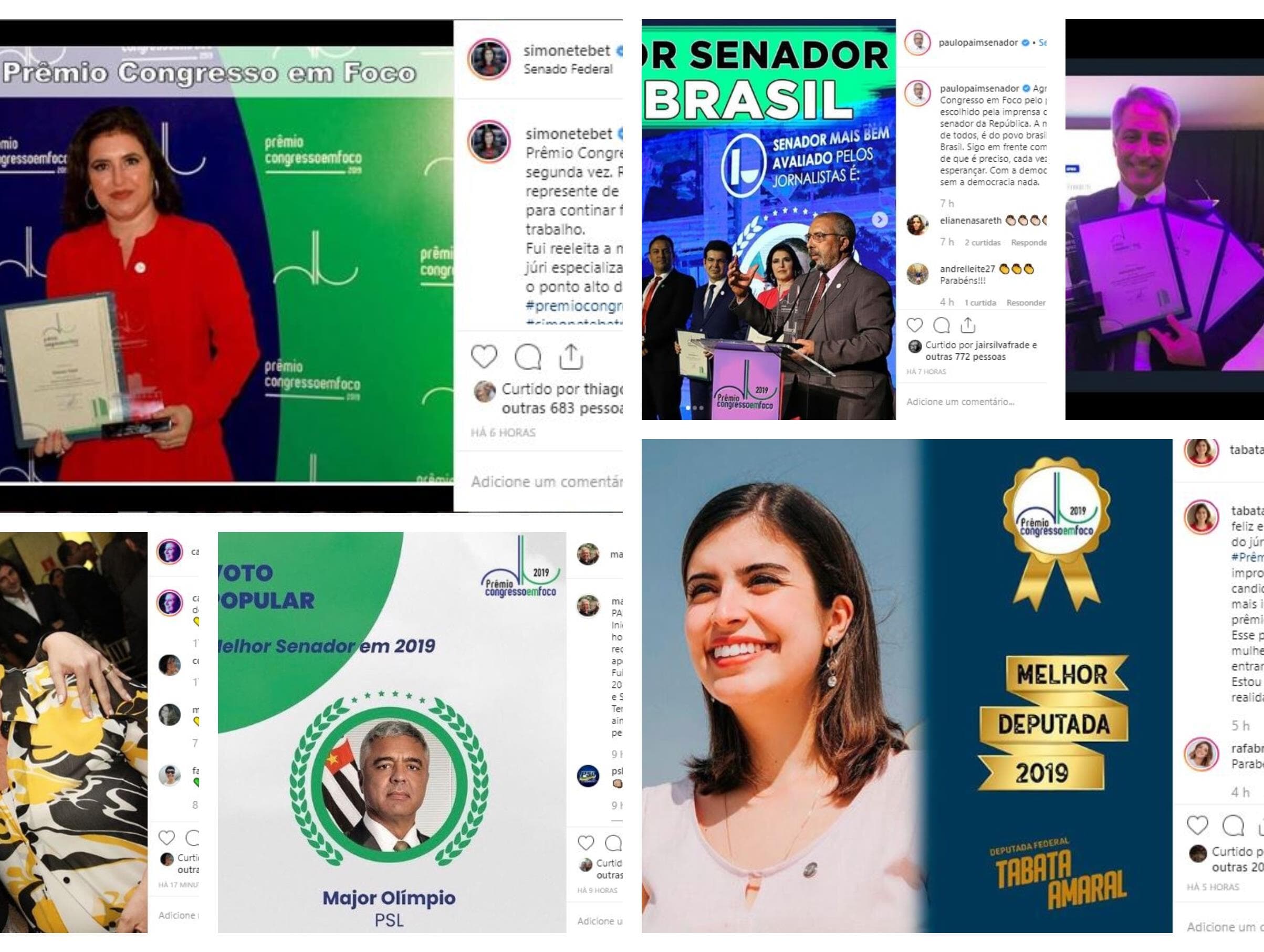 Parlamentares premiados movimentam as redes sociais