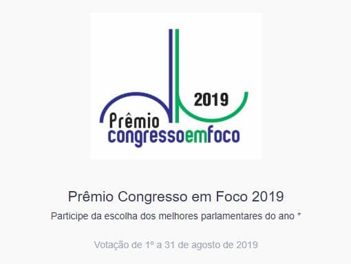 Coloque a marca do Prêmio Congresso em Foco 2019 em sua página