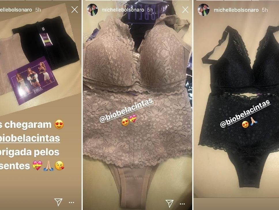 Michelle Bolsonaro posta fotos de marca de lingerie