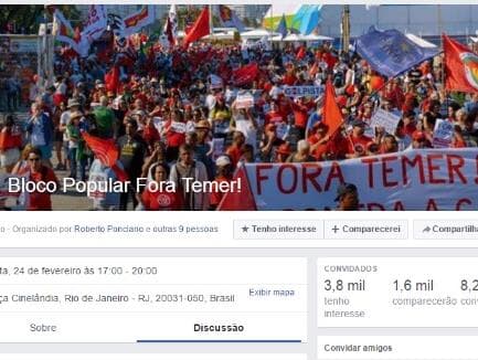 Movimento organiza Bloco Fora Temer para abrir carnaval no RJ