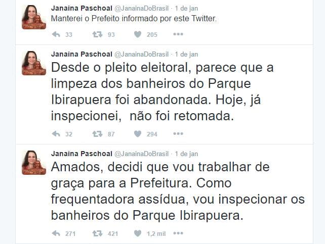 Janaína Paschoal vira "inspetora de banheiros" na gestão Doria