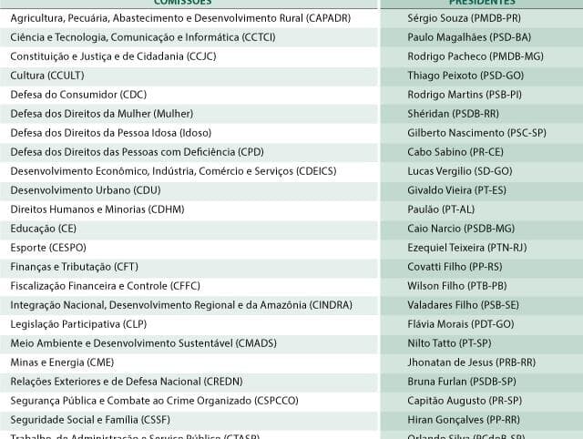 Presidentes das 25 comissões permanentes da Câmara são escolhidos