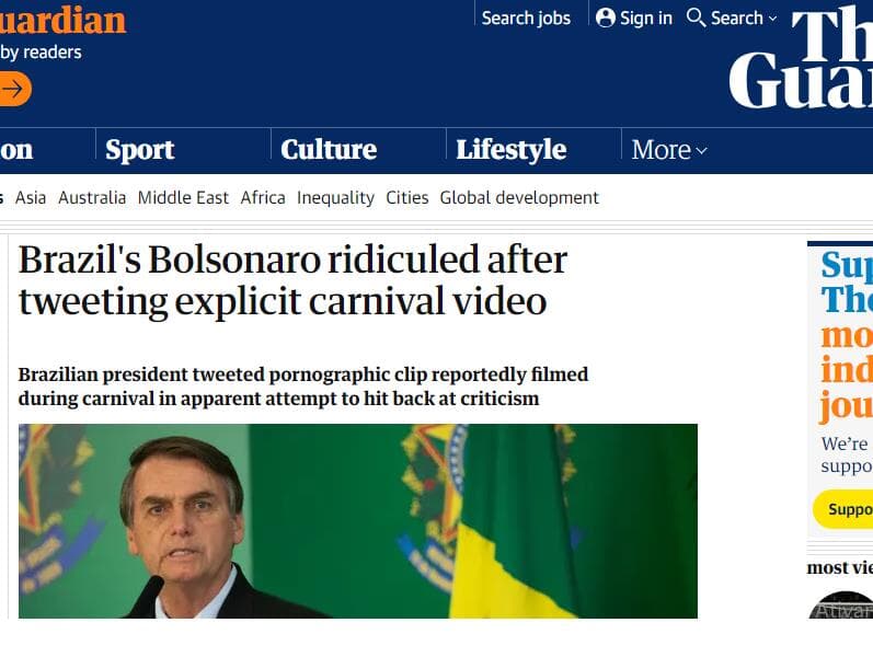 Imprensa estrangeira e até aliados censuram Bolsonaro por divulgação de vídeo