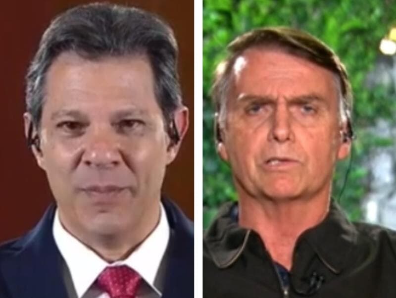 Em entrevista ao JN, Haddad desautoriza Dirceu e Bolsonaro minimiza Mourão sobre "autogolpe"