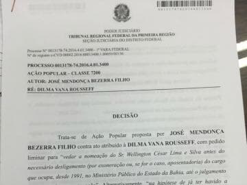 Oposição consegue liminar que suspende posse de ministro da Justiça