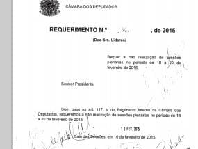 Cunha pede e líderes prorrogam gazeta de carnaval