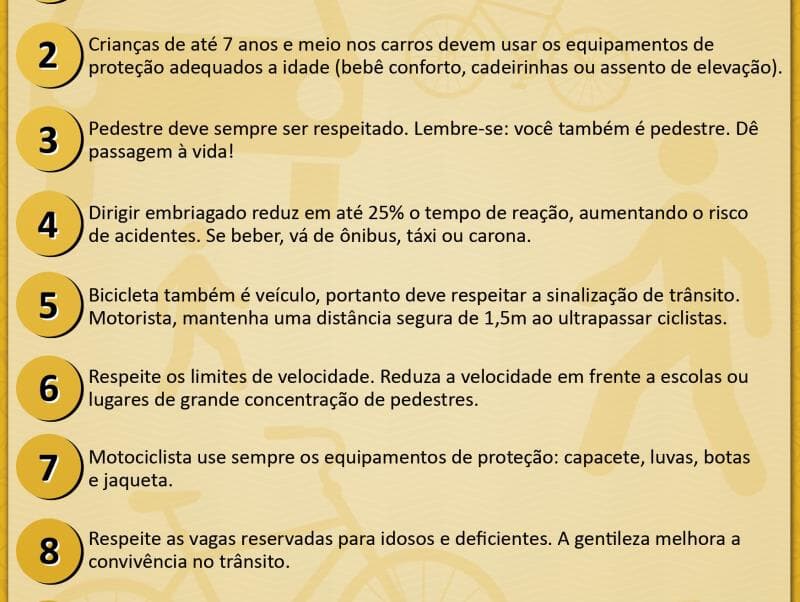 Dez regras garantem segurança de pedestres, motoristas e passageiros