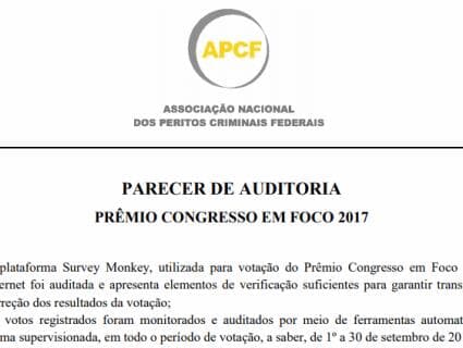 APCF libera resultados finais auditados do Prêmio Congresso em Foco