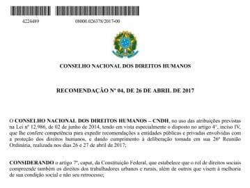 Conselho Nacional dos Direitos Humanos aprova recomendação contra reforma trabalhista