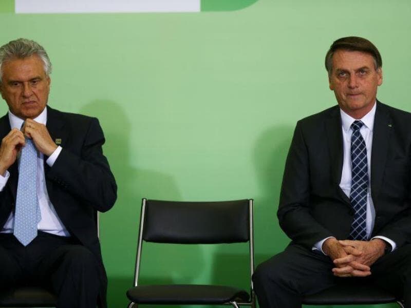 Caiado ao lado de Bolsonaro, em 2019. - Pedro Ladeira/Folhapress