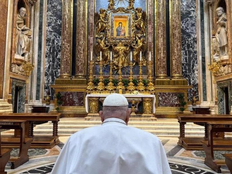 Papa Francisco fez orações, no último dia 12, na basílica onde será sepultado - Vatican Media