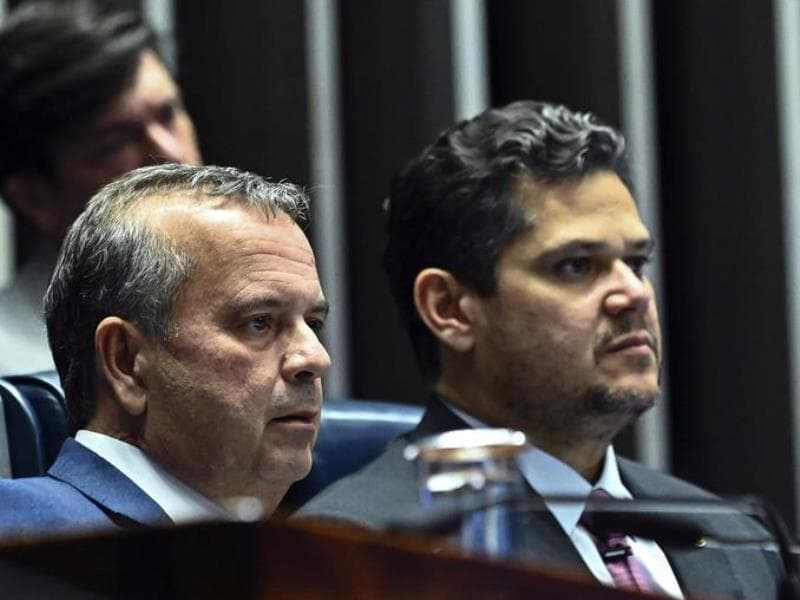 Rogério Marinho e o presidente do Senado, Davi Alcolumbre - Andressa Anholete/Agência Senado