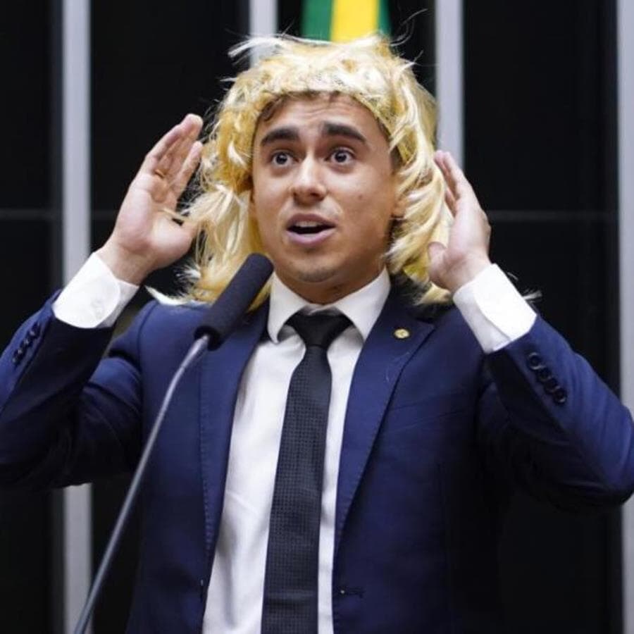 Nikolas se autodeclarou "deputada Nikole" ao criticar mulheres trans durante discurso na Câmara em 2023 - Pablo Valadares/Agência Câmara
