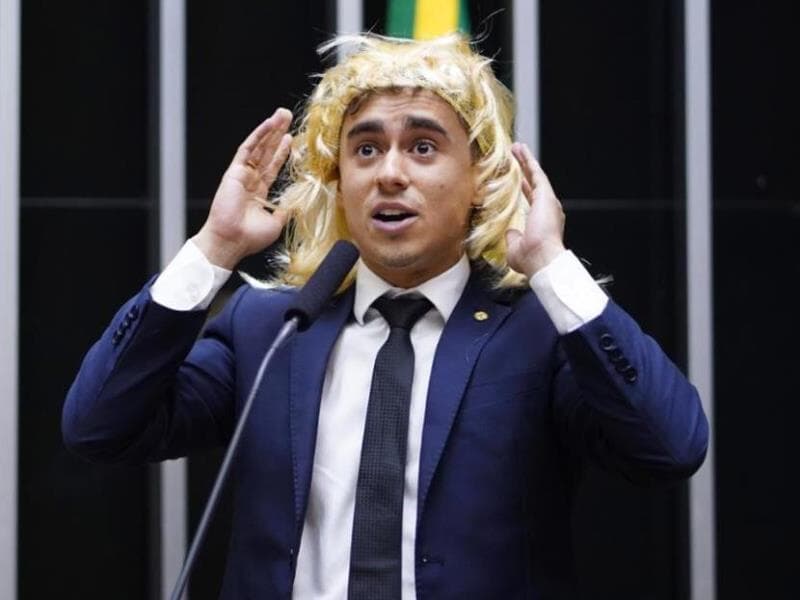 Nikolas se autodeclarou "deputada Nikole" ao criticar mulheres trans durante discurso na Câmara em 2023 - Pablo Valadares/Agência Câmara