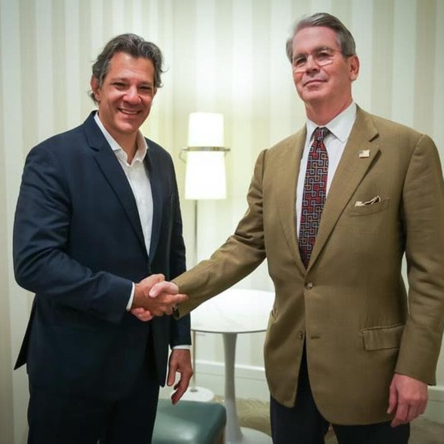 Haddad se reuniu com Scott Bessent, Secretário do Tesouro dos Estados Unidos, em Los Angeles
 - Diego Zacarias/Ministério da Fazenda