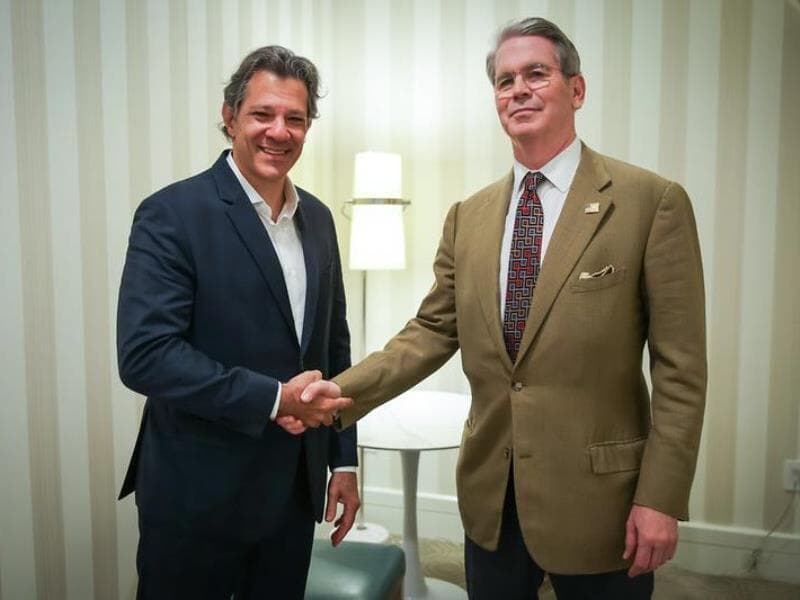 Haddad se reuniu com Scott Bessent, Secretário do Tesouro dos Estados Unidos, em Los Angeles
 - Diego Zacarias/Ministério da Fazenda