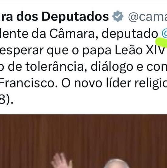 Gafe cometida no perfil da Câmara no X. - Reprodução/Redes sociais
