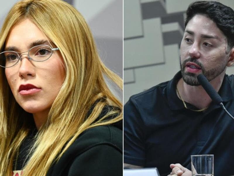 Virgínia Fonseca e Rico Melquiades participaram da CPI das Bets. - Andressa Anholete/Agência Senado | Geraldo Magela/Agência Senado