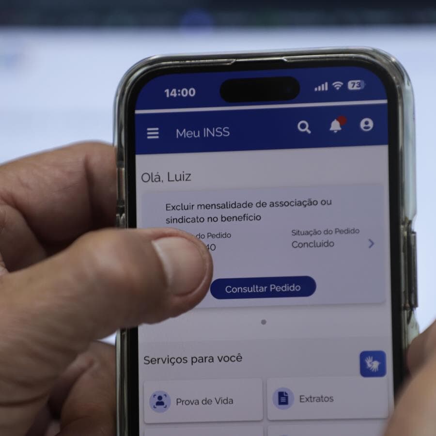 Validação será feita por biometria no aplicativo Meu INSS a partir de 23 de maio. - Joédson Alves/Agência Brasil