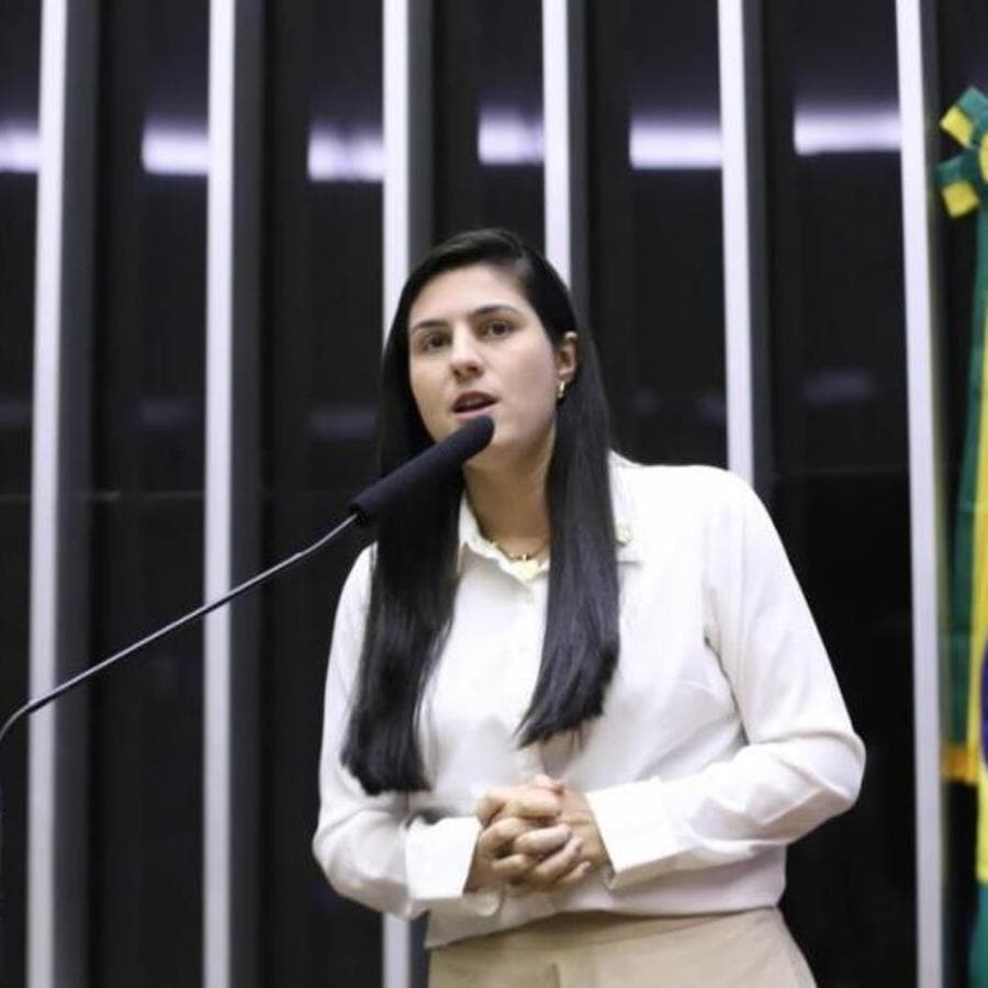 A deputada Chris Tonietto (PL-RJ) foi a solicitante do debate no plenário. - Kayo Magalhães/Câmara dos Deputados