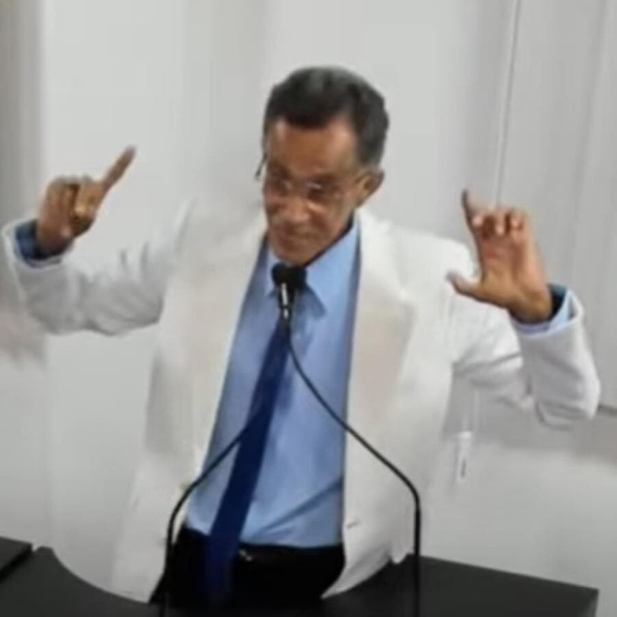 O vereador José Carlos Bebe Água (MDB), de Capela (SE). - Reprodução/YouTube