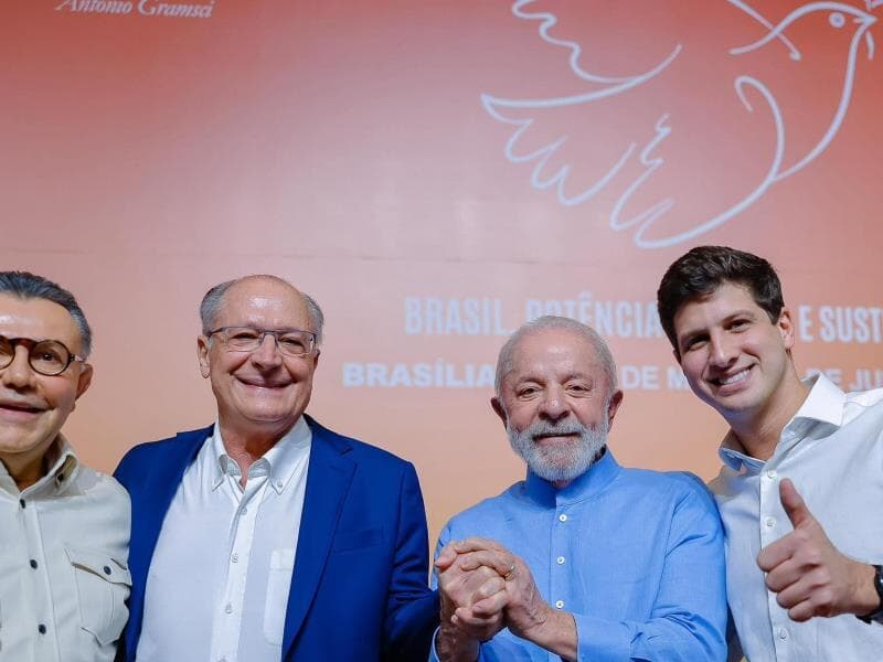 Carlos Siqueira, Geraldo Alckmin, Lula e João Campos. - Ricardo Stuckert
