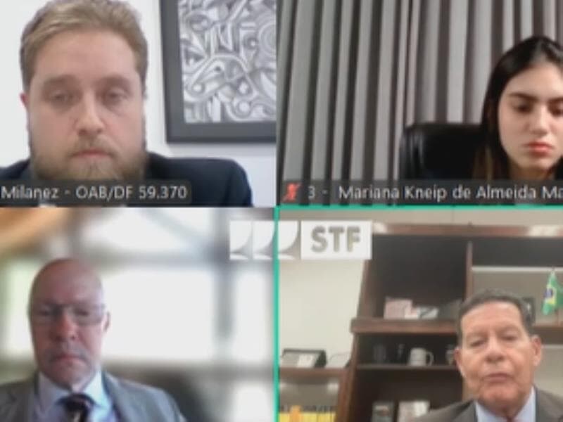 Captura de tela da oitiva de testemunhas. - Reprodução/STF