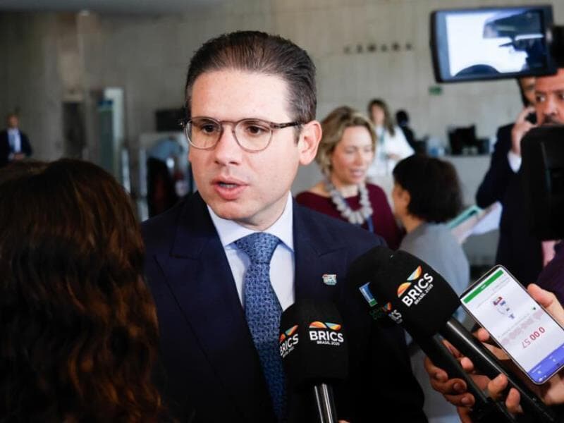 Hugo Motta (Republicanos-PB) no 11º Fórum Parlamentar do BRICS. - Marina Ramos/Câmara dos Deputados