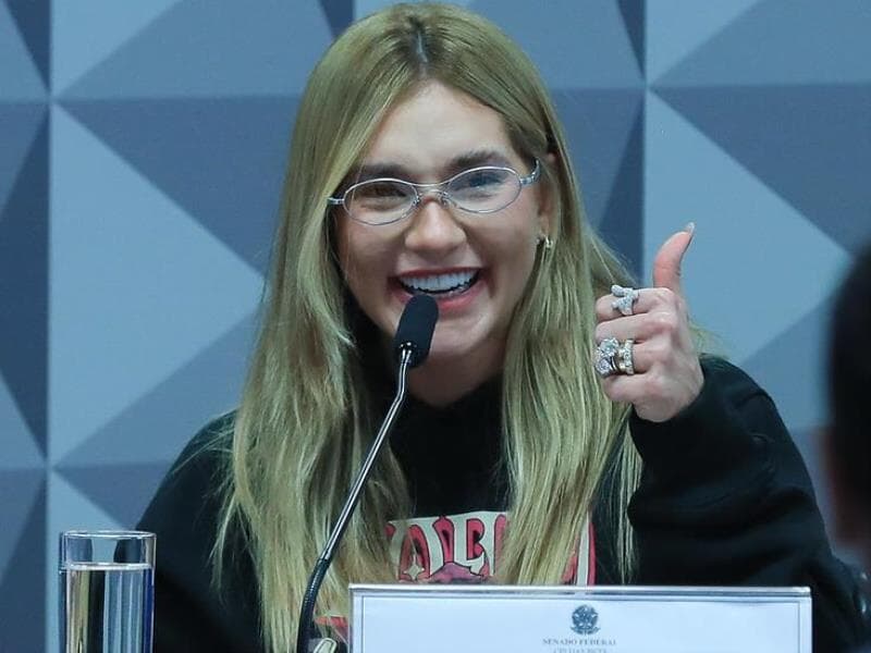 Virginia depôs na CPI das Bests. Para relatora, influenciadora fez propaganda enganosa e praticou estelionato com jogos. - Lula Marques/Agência Brasil