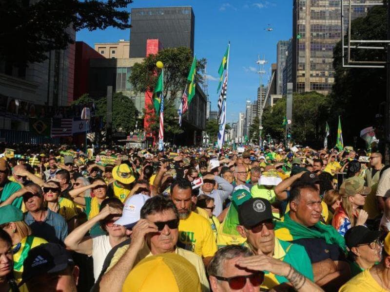 Manifestação pró-Bolsonaro na Avenida Paulista reuniu cerca de 12.400 pessoas, segundo metodologia da USP. - Felipe Marques/Zimel Press/Folhapress