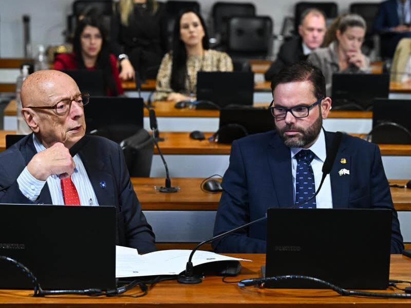 Senador Esperidião Amin e Jorge Seif. - Jefferson Rudy/Agência Senado