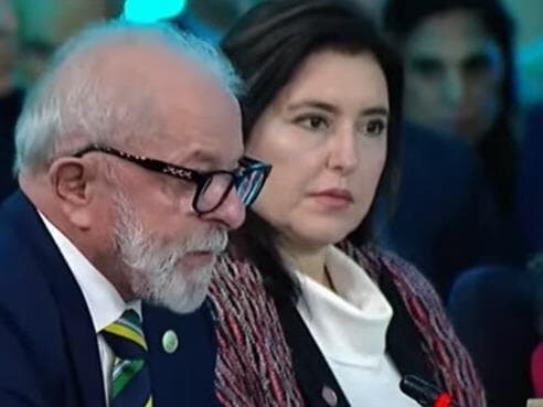 Lula estava acompanhado da ministra Simone Tebet (Planejamento). - Reprodução/Youtube/TV Brasil