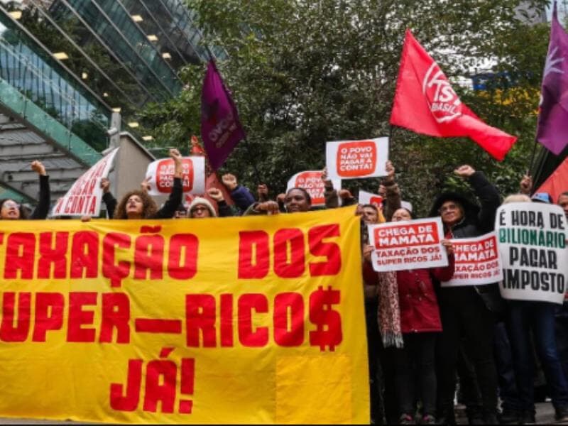 Manifestantes em São Paulo. - Reprodução/X