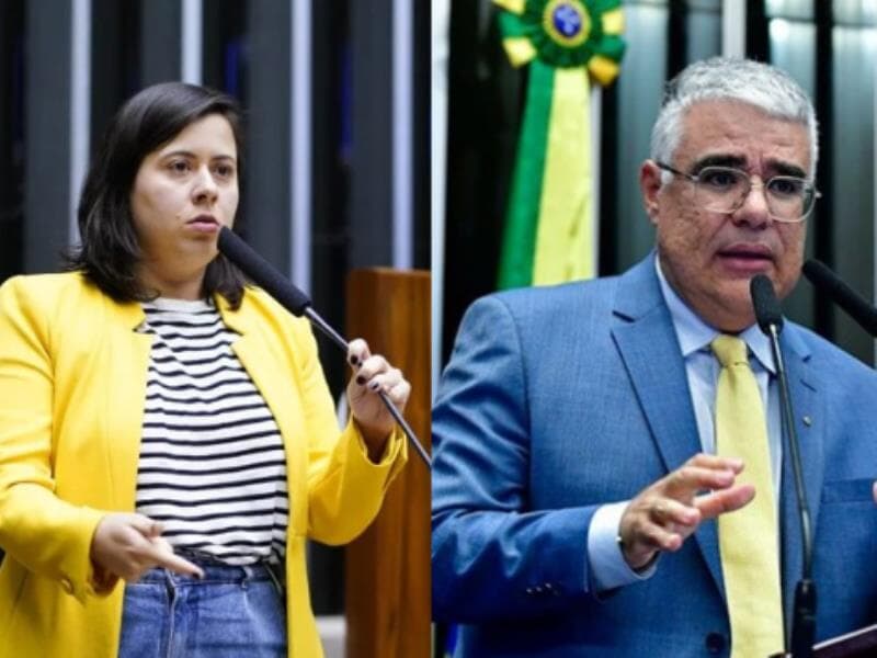 Deputada Sâmia Bomfim e senador Eduardo Girão. - Pablo Valadares/Câmara dos Deputados e Agência Senado