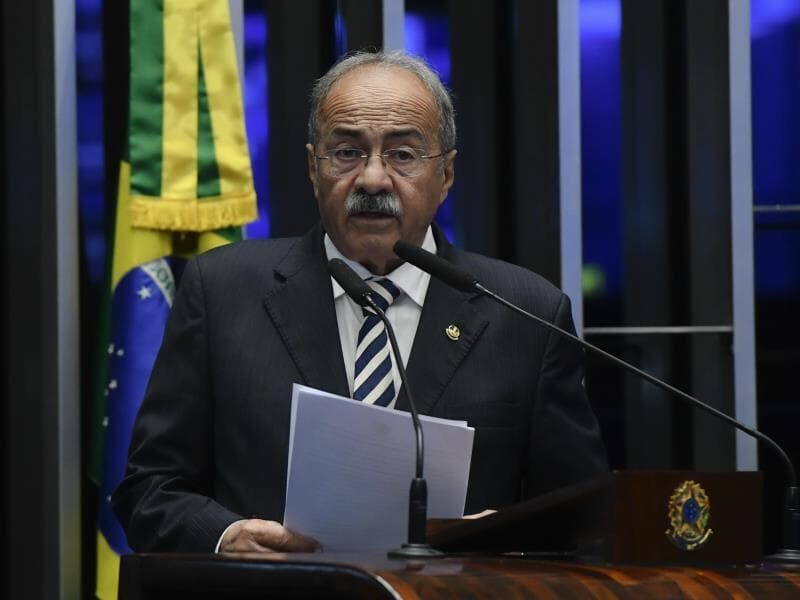 Em discurso, à tribuna, senador Chico Rodrigues (PSB-RR). - Carlos Moura/Agência Senado