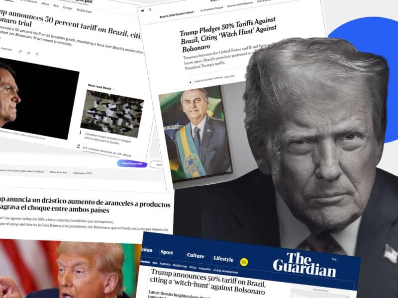 Jornais internacionais apontam cunho pessoal em tarifa de Trump. - Arte Congresso em Foco