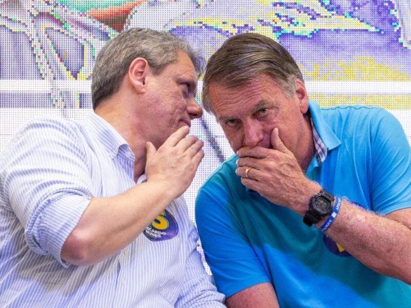 O governador de São Paulo, Tarcísio de Freitas, é o único nome próximo de Bolsonaro a empatar tecnicamente com Lula na pesquisa. - Danilo Verpa/Folhapress