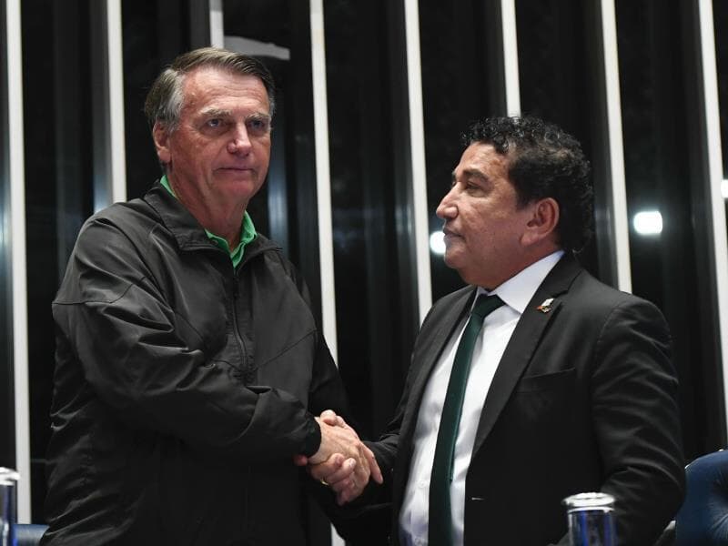 Jair Bolsonaro e Magno Malta. - Carlos Moura/Agência Senado