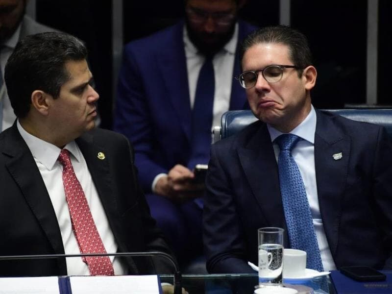 Davi Alcolumbre e Hugo Motta. - Saulo Cruz/Agência Senado