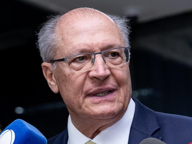 Vice-Presidente da República Geraldo Alckmin durante a coletiva de imprensa. - Júlio César Silva/MDIC