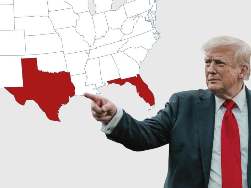 Tarifas de Trump em cima de produtos brasileiros podem prejudicar seus próprios aliados nos Estados. - Casa Branca. Arte: Congresso em Foco